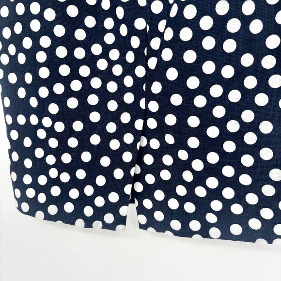 J Crew The Pencil Skirt Navy Blue and White Polka Dot Size 0 - Picture 4 of 5